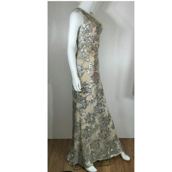 Vince Camuto Metallic Sequin One-shoulder Gown - Picture 5 of 5
